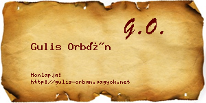 Gulis Orbán névjegykártya